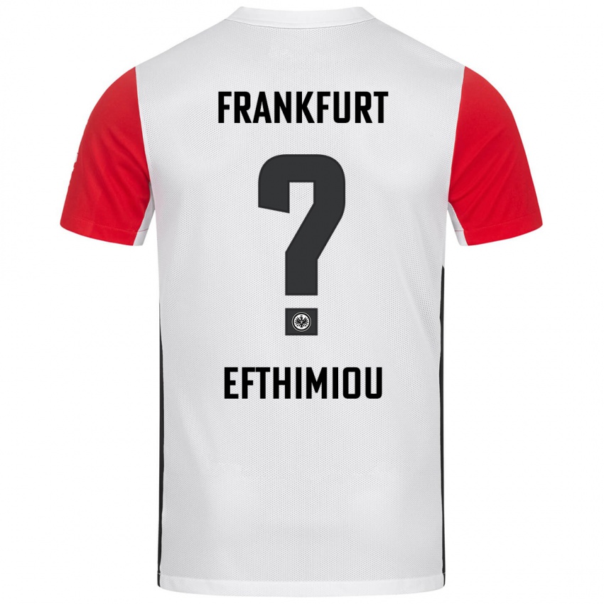 Niño Camiseta Sissis Efthimiou #0 Blanco Rojo 1ª Equipación 2024/25 La Camisa Perú