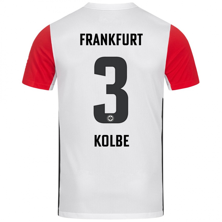 Niño Camiseta Louis Kolbe #3 Blanco Rojo 1ª Equipación 2024/25 La Camisa Perú