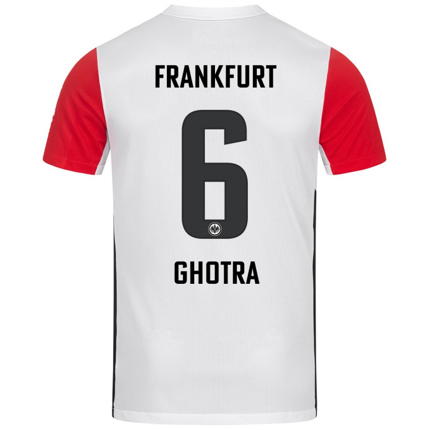 Niño Camiseta Harpreet Ghotra #6 Blanco Rojo 1ª Equipación 2024/25 La Camisa Perú