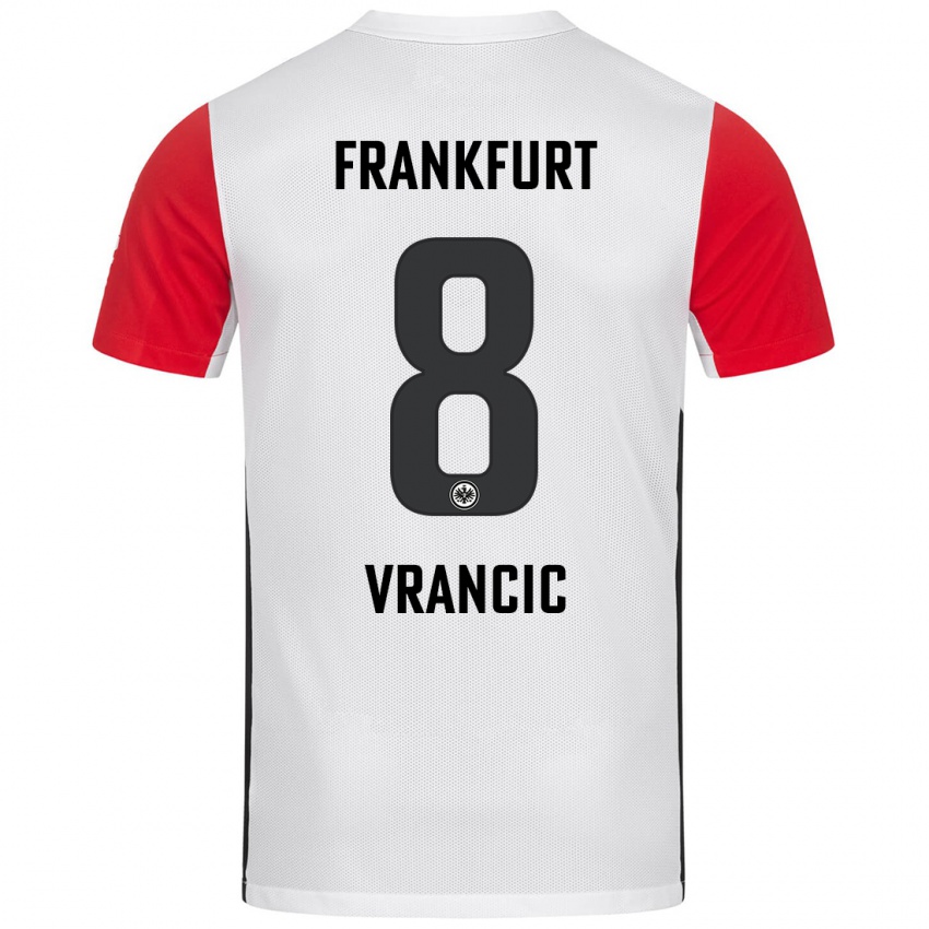 Niño Camiseta Mario Vrancic #8 Blanco Rojo 1ª Equipación 2024/25 La Camisa Perú