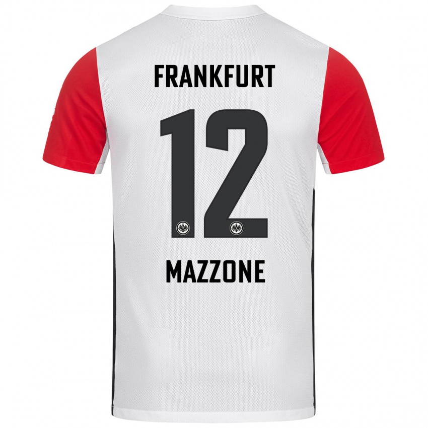 Niño Camiseta Matteo Mazzone #12 Blanco Rojo 1ª Equipación 2024/25 La Camisa Perú