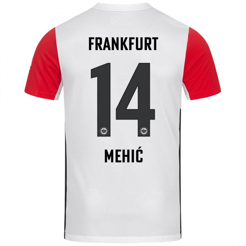 Niño Camiseta Liam Mehić #14 Blanco Rojo 1ª Equipación 2024/25 La Camisa Perú