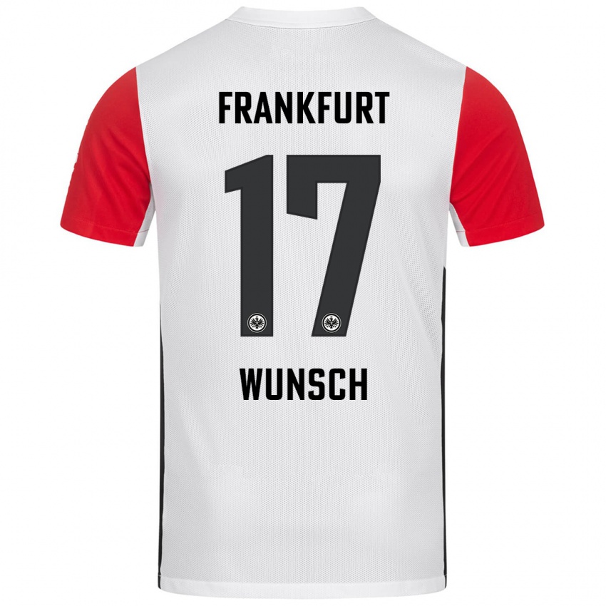 Niño Camiseta Paul Wünsch #17 Blanco Rojo 1ª Equipación 2024/25 La Camisa Perú