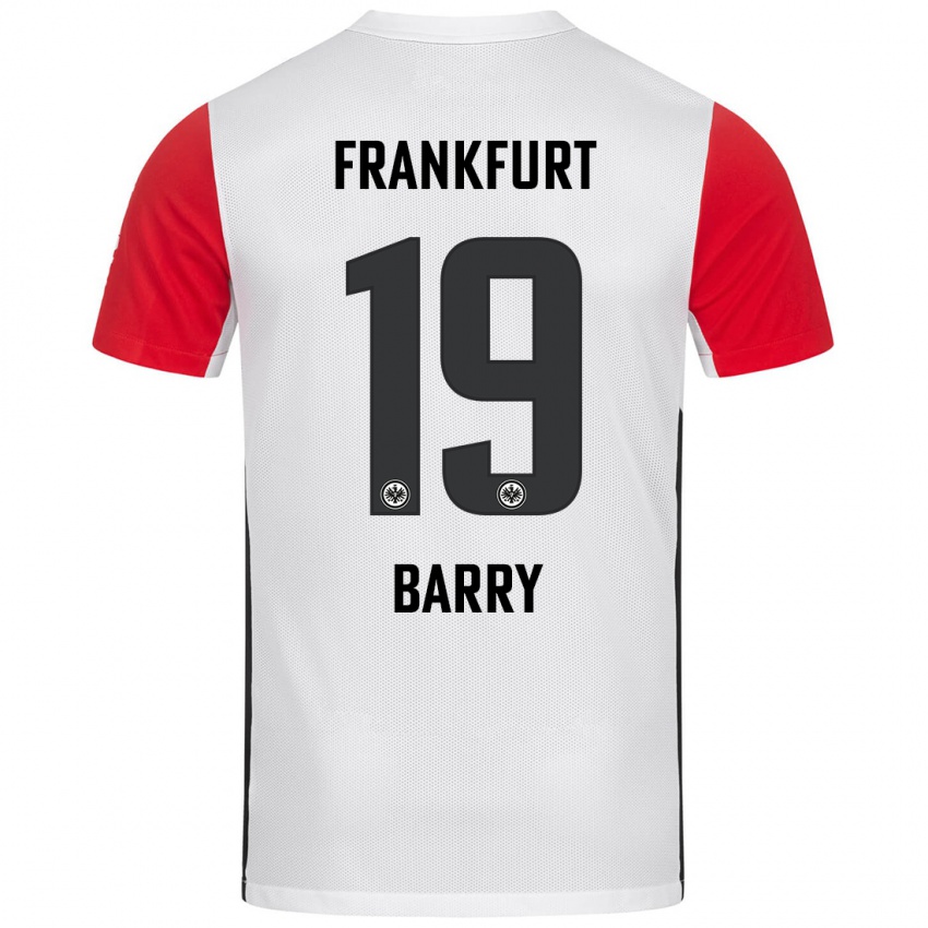 Niño Camiseta Jasha Barry #19 Blanco Rojo 1ª Equipación 2024/25 La Camisa Perú