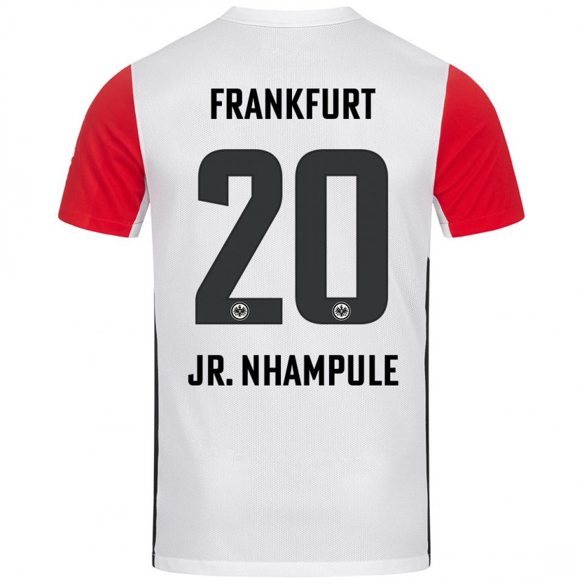 Niño Camiseta Antonio Junior Nhampule #20 Blanco Rojo 1ª Equipación 2024/25 La Camisa Perú