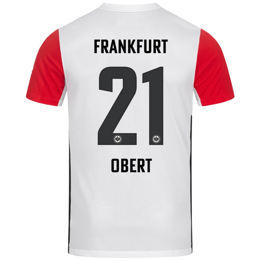 Niño Camiseta Yuriy Obert #21 Blanco Rojo 1ª Equipación 2024/25 La Camisa Perú