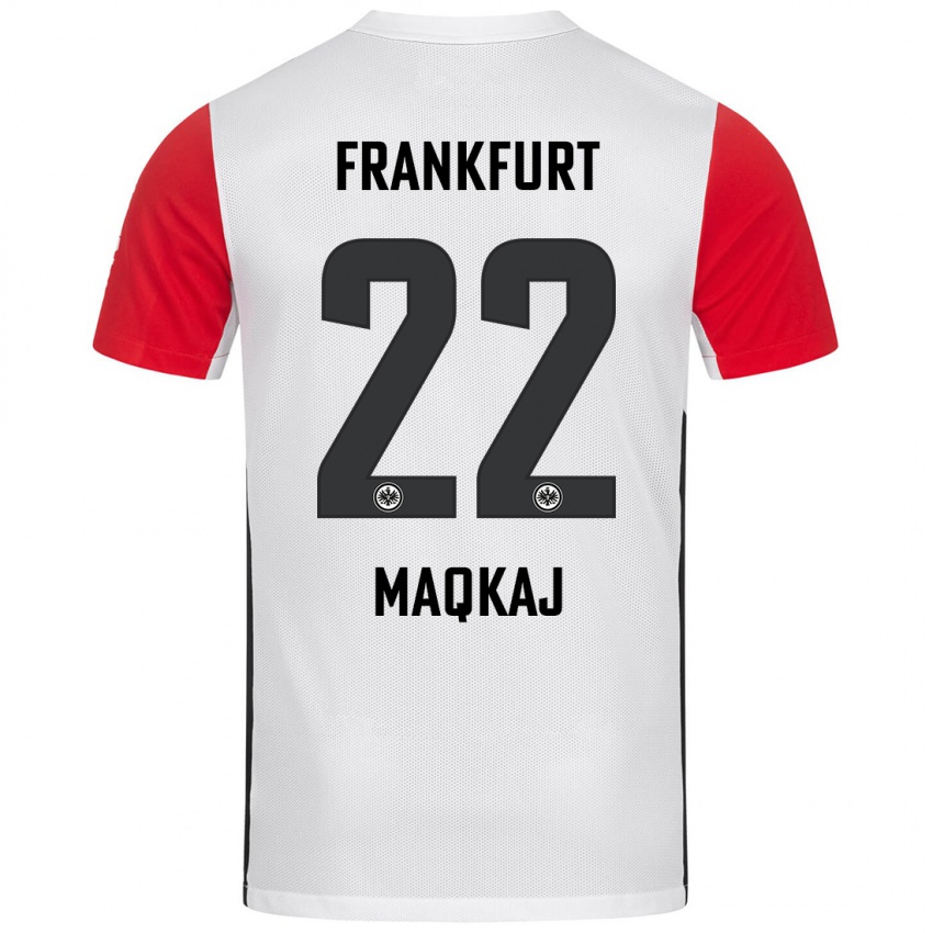 Niño Camiseta Dritan Maqkaj #22 Blanco Rojo 1ª Equipación 2024/25 La Camisa Perú