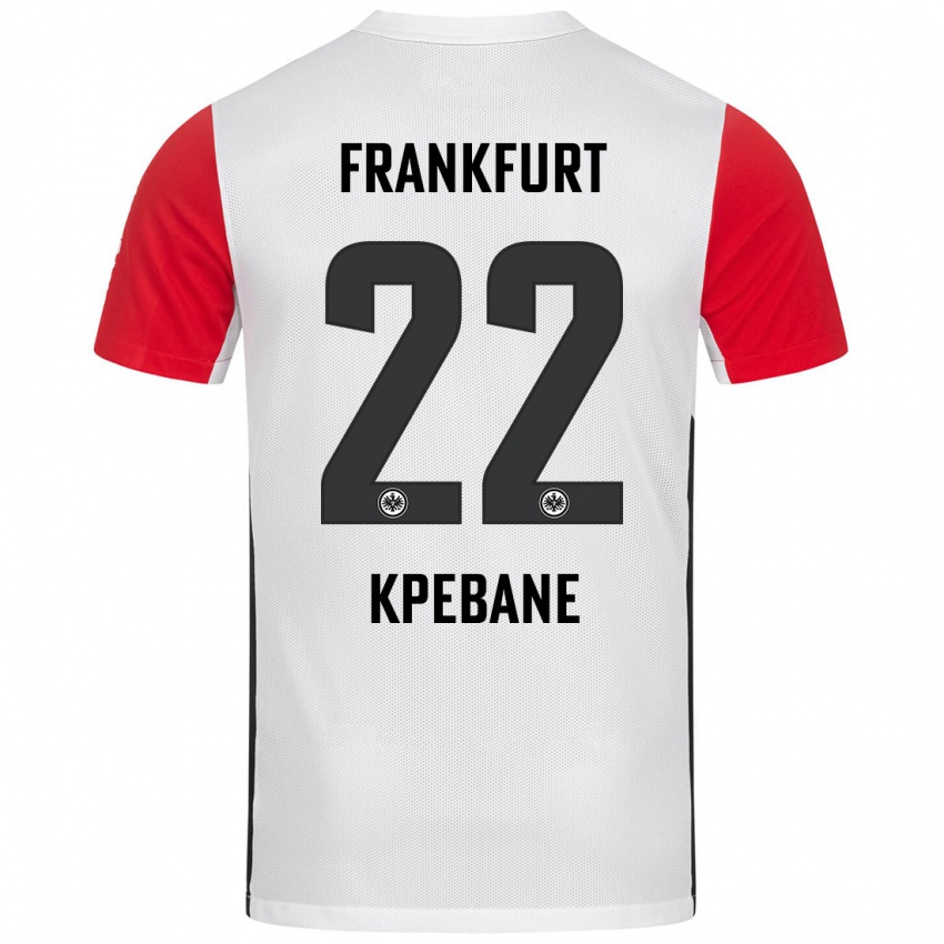 Niño Camiseta Tamiou Kpebane #22 Blanco Rojo 1ª Equipación 2024/25 La Camisa Perú