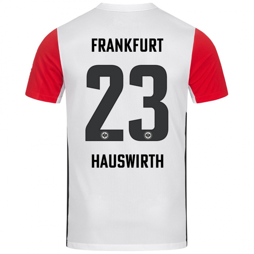 Niño Camiseta Max Hauswirth #23 Blanco Rojo 1ª Equipación 2024/25 La Camisa Perú