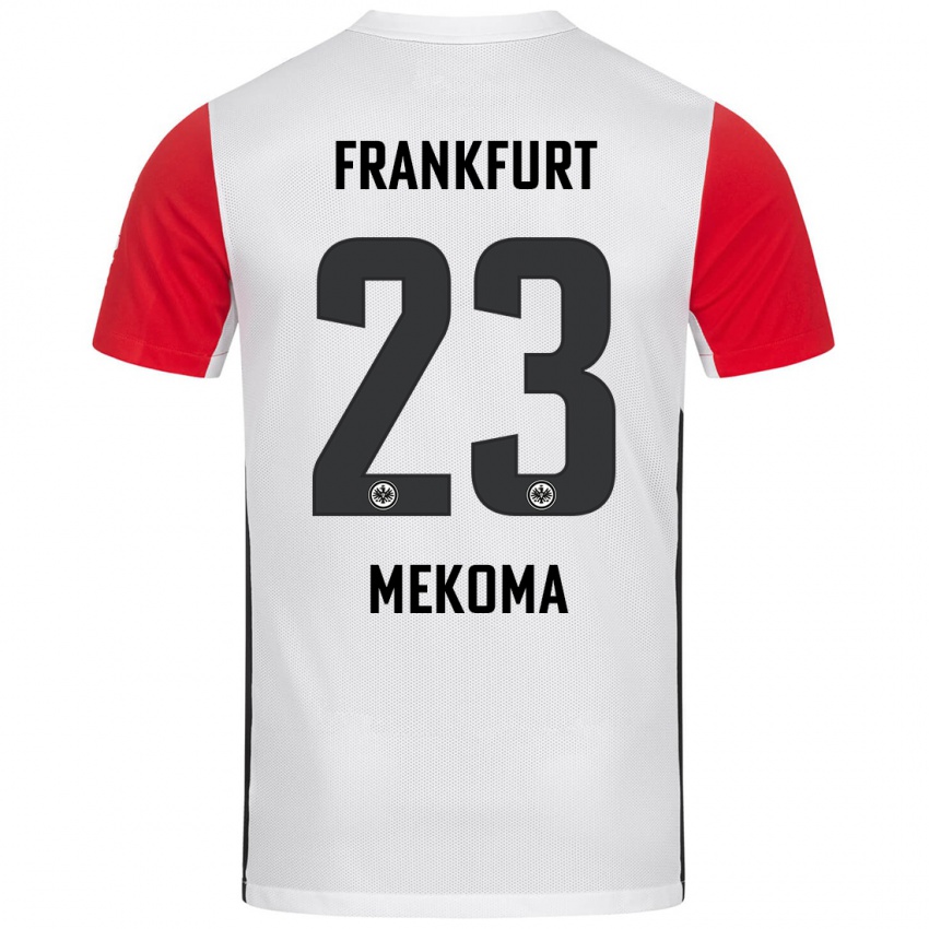 Niño Camiseta Jamal Mekoma #23 Blanco Rojo 1ª Equipación 2024/25 La Camisa Perú