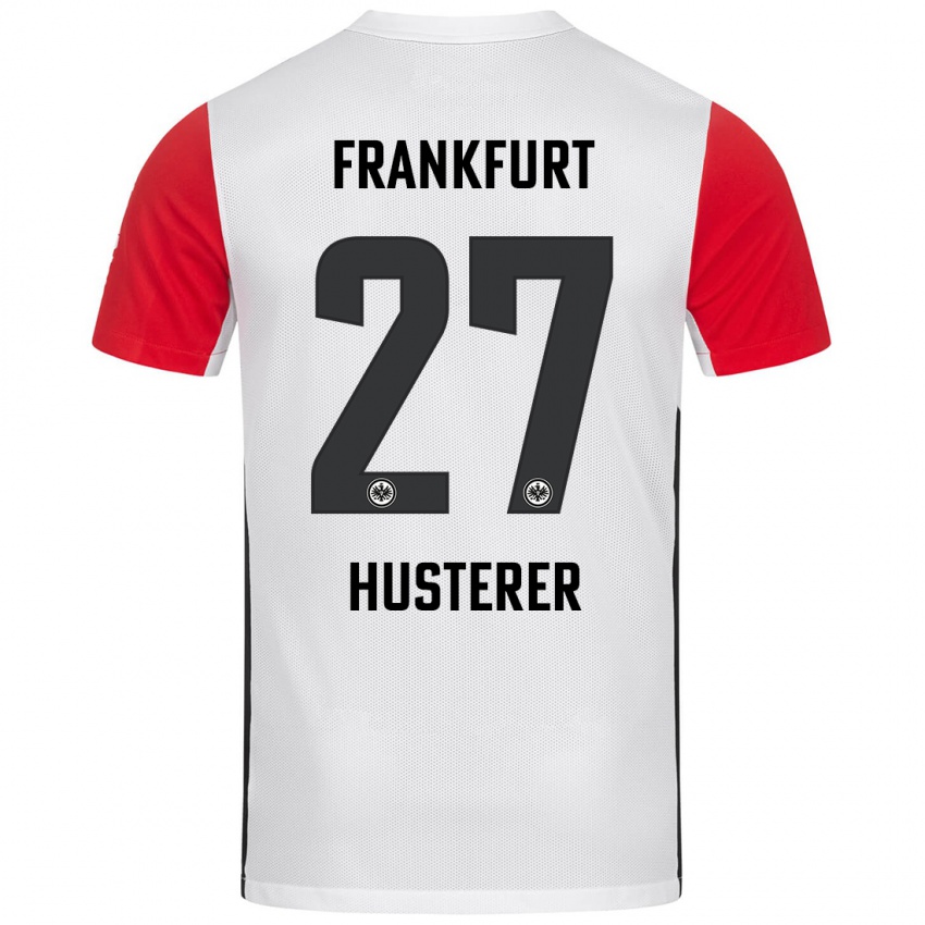 Niño Camiseta Lean Husterer #27 Blanco Rojo 1ª Equipación 2024/25 La Camisa Perú