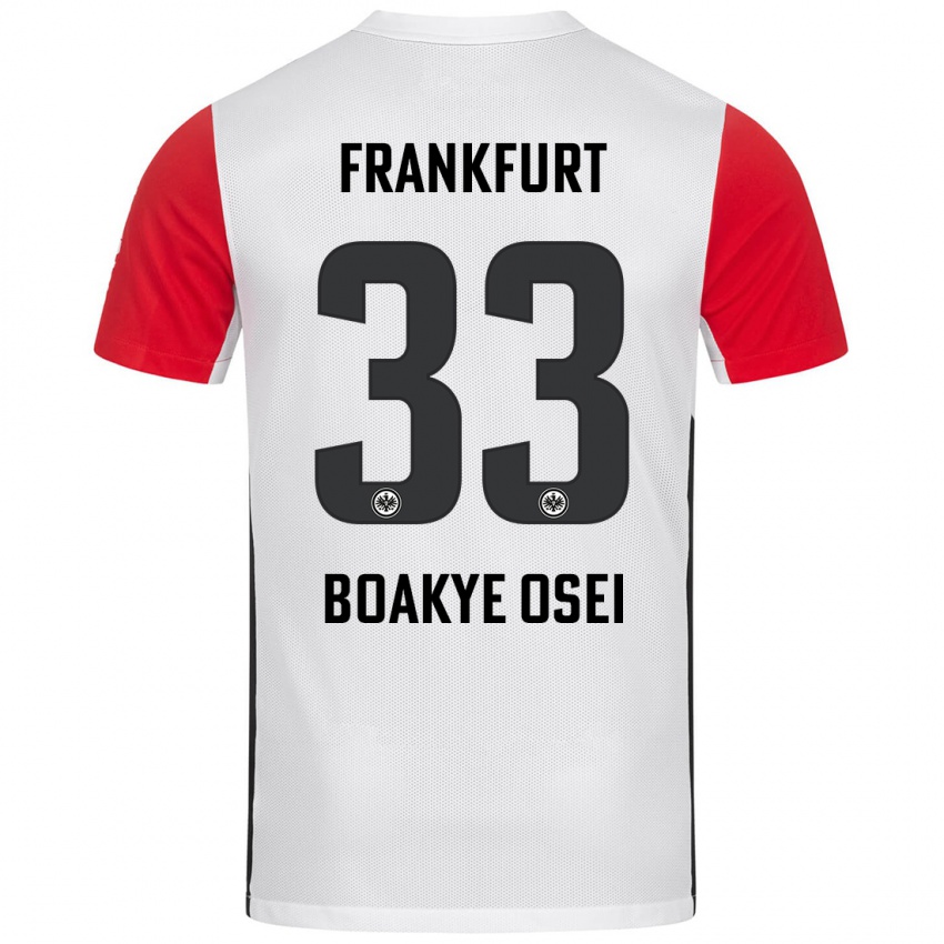 Niño Camiseta Derek Boakye-Osei #33 Blanco Rojo 1ª Equipación 2024/25 La Camisa Perú