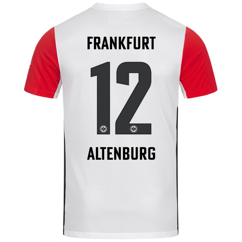 Niño Camiseta Lina Altenburg #12 Blanco Rojo 1ª Equipación 2024/25 La Camisa Perú