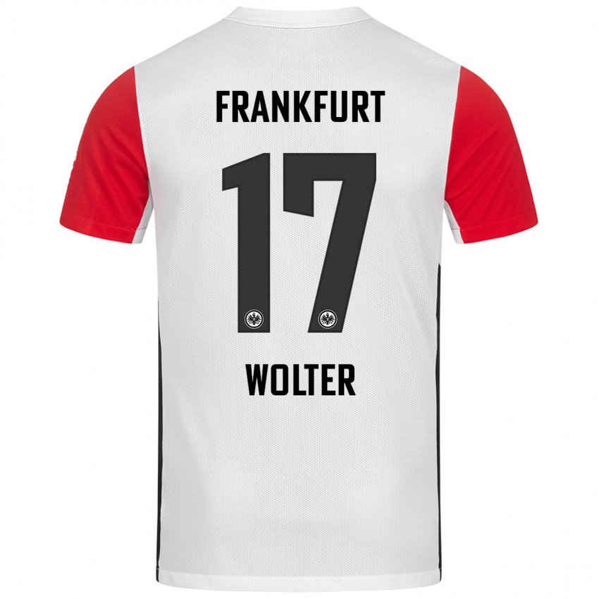 Niño Camiseta Pia-Sophie Wolter #17 Blanco Rojo 1ª Equipación 2024/25 La Camisa Perú