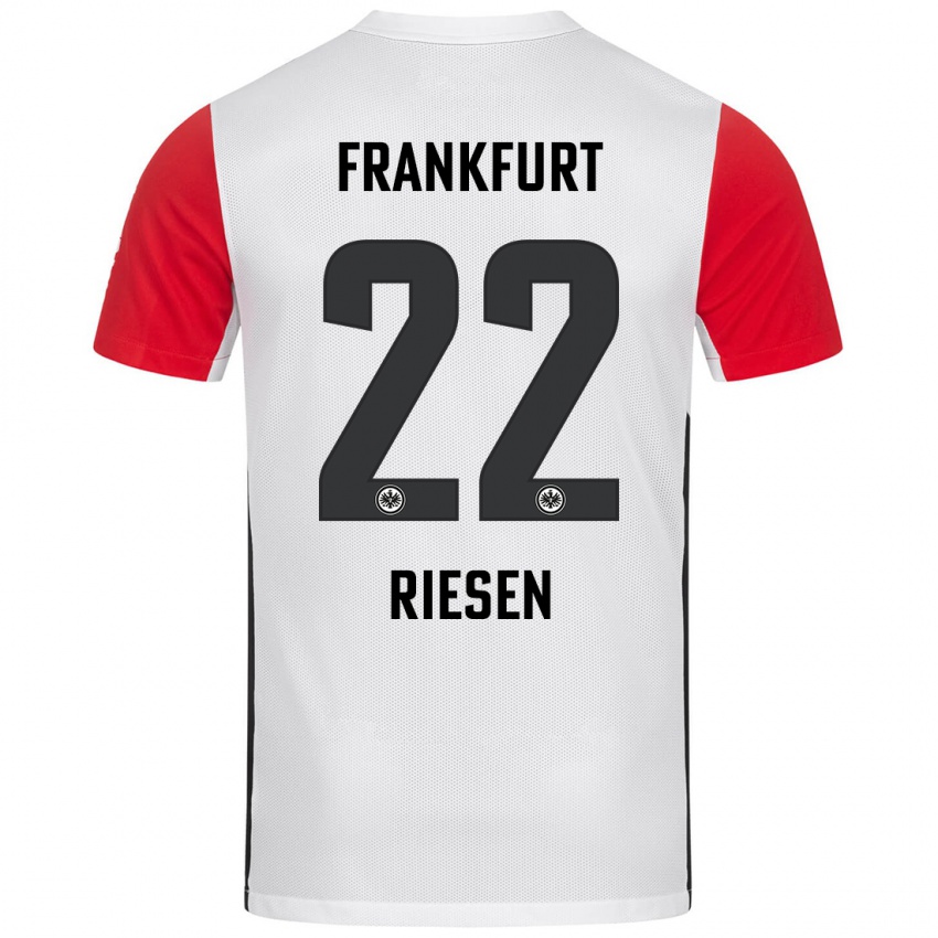 Niño Camiseta Nadine Riesen #22 Blanco Rojo 1ª Equipación 2024/25 La Camisa Perú