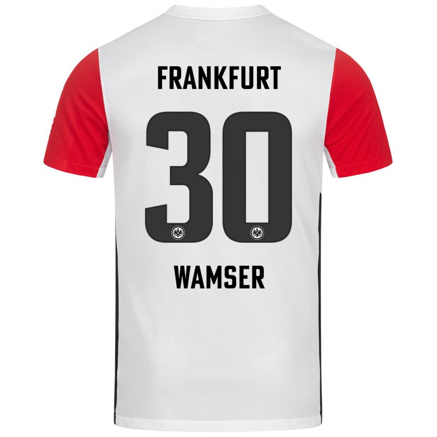 Niño Camiseta Carlotta Wamser #30 Blanco Rojo 1ª Equipación 2024/25 La Camisa Perú