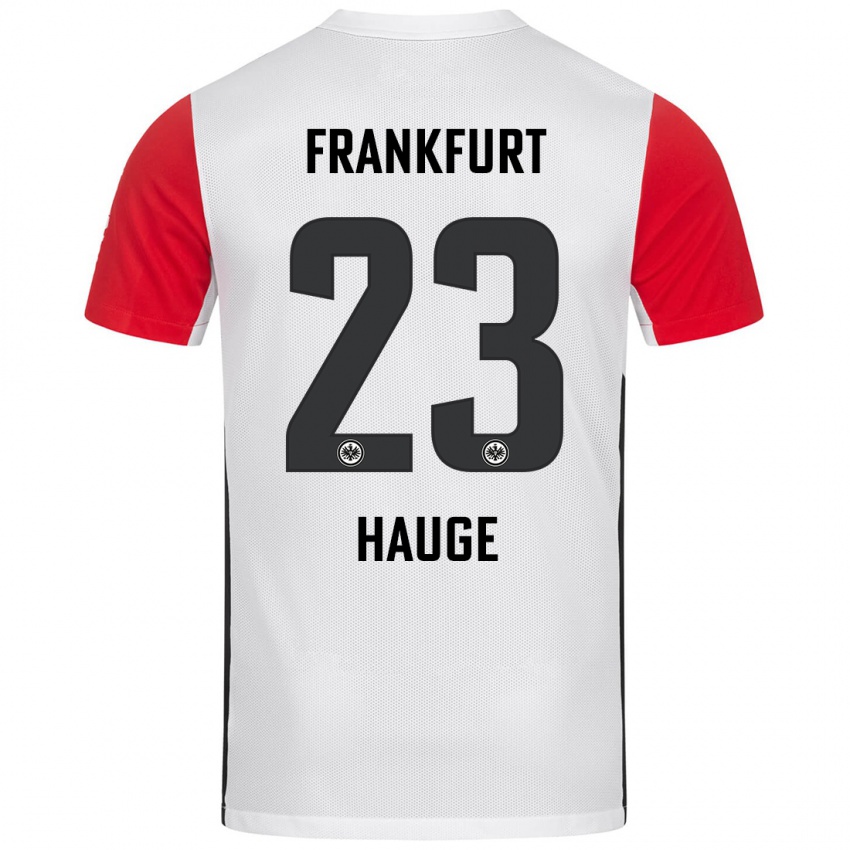 Niño Camiseta Jens Petter Hauge #23 Blanco Rojo 1ª Equipación 2024/25 La Camisa Perú