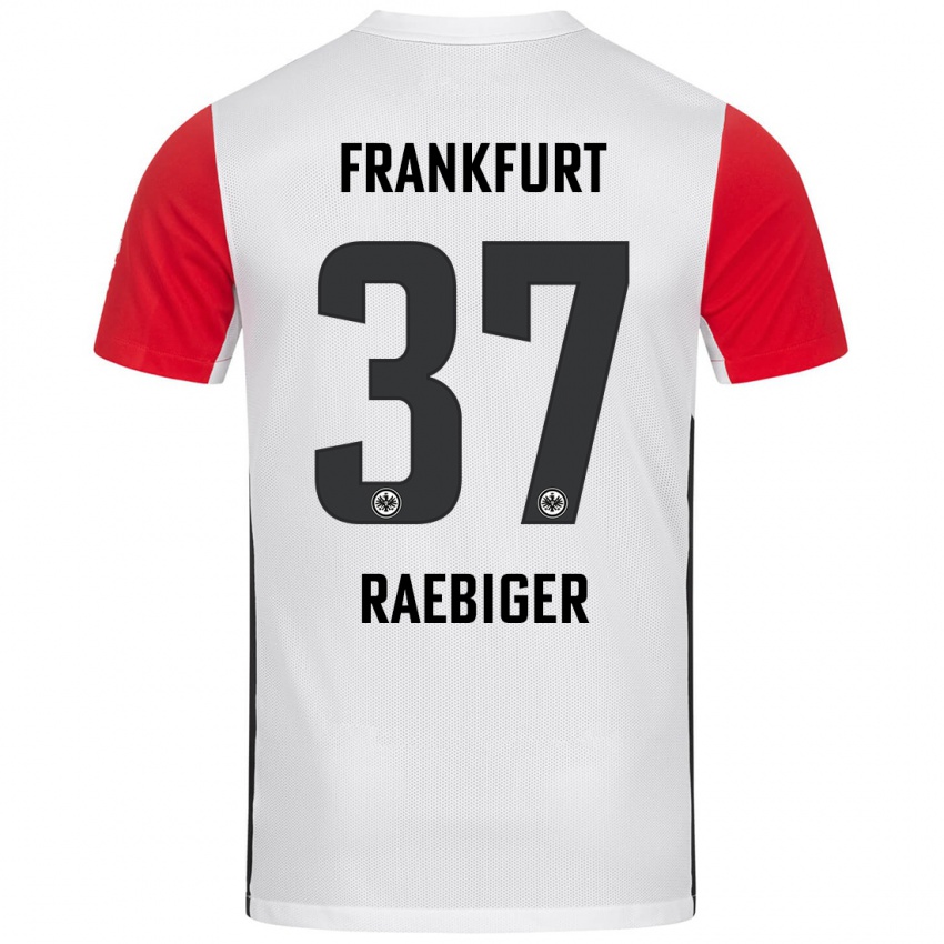 Niño Camiseta Sidney Raebiger #37 Blanco Rojo 1ª Equipación 2024/25 La Camisa Perú