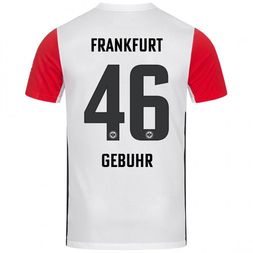 Niño Camiseta Dario Gebuhr #46 Blanco Rojo 1ª Equipación 2024/25 La Camisa Perú