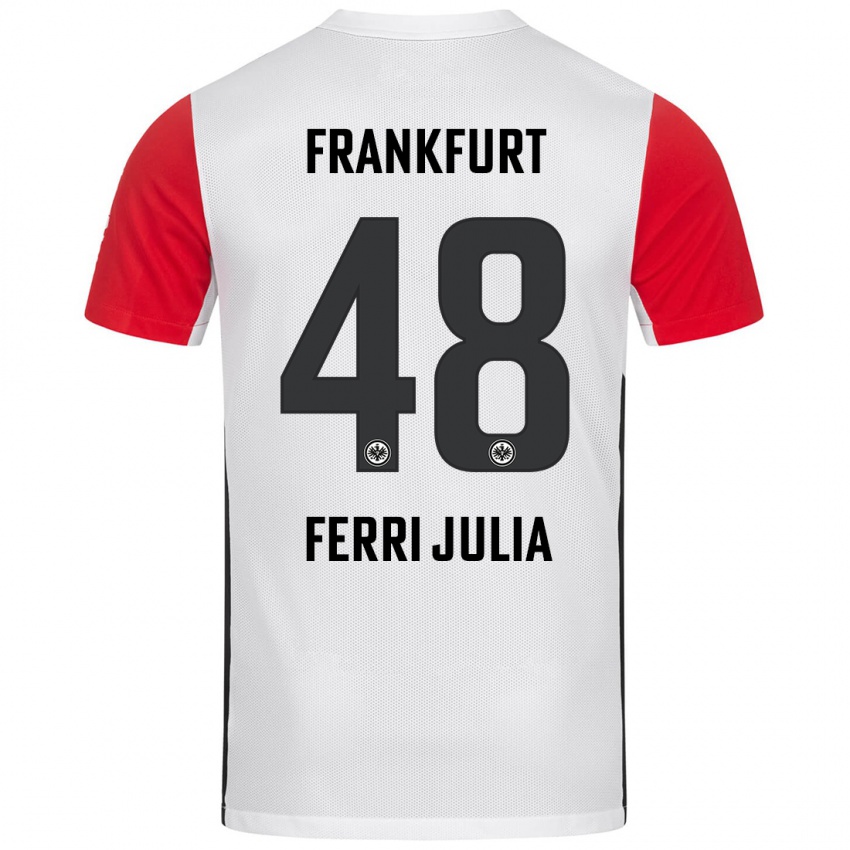 Niño Camiseta Nacho Ferri #48 Blanco Rojo 1ª Equipación 2024/25 La Camisa Perú