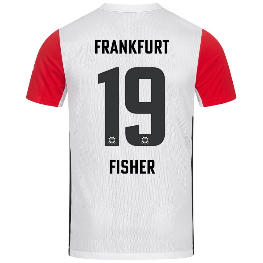 Niño Camiseta Ben-Luca Fisher #19 Blanco Rojo 1ª Equipación 2024/25 La Camisa Perú