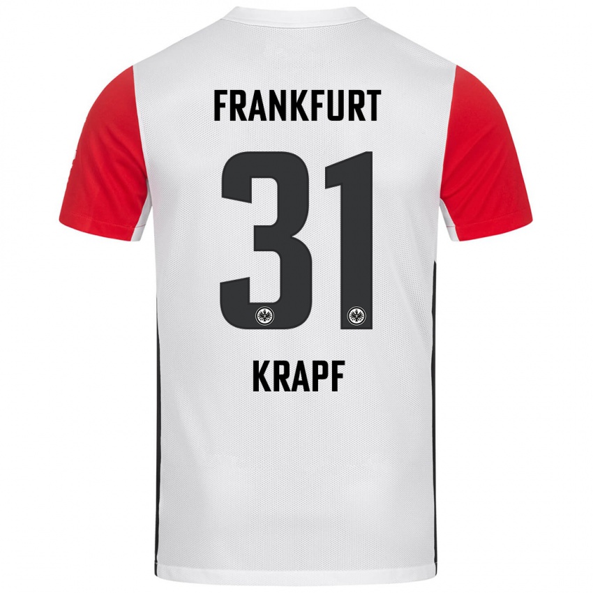 Niño Camiseta Maximilian Krapf #31 Blanco Rojo 1ª Equipación 2024/25 La Camisa Perú