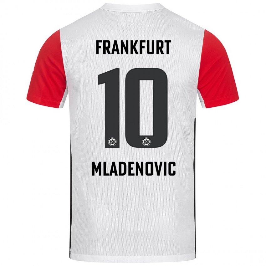 Niño Camiseta Marko Mladenovic #10 Blanco Rojo 1ª Equipación 2024/25 La Camisa Perú