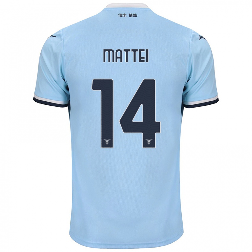 Niño Camiseta Sarah Mattei #14 Azul 1ª Equipación 2024/25 La Camisa Perú