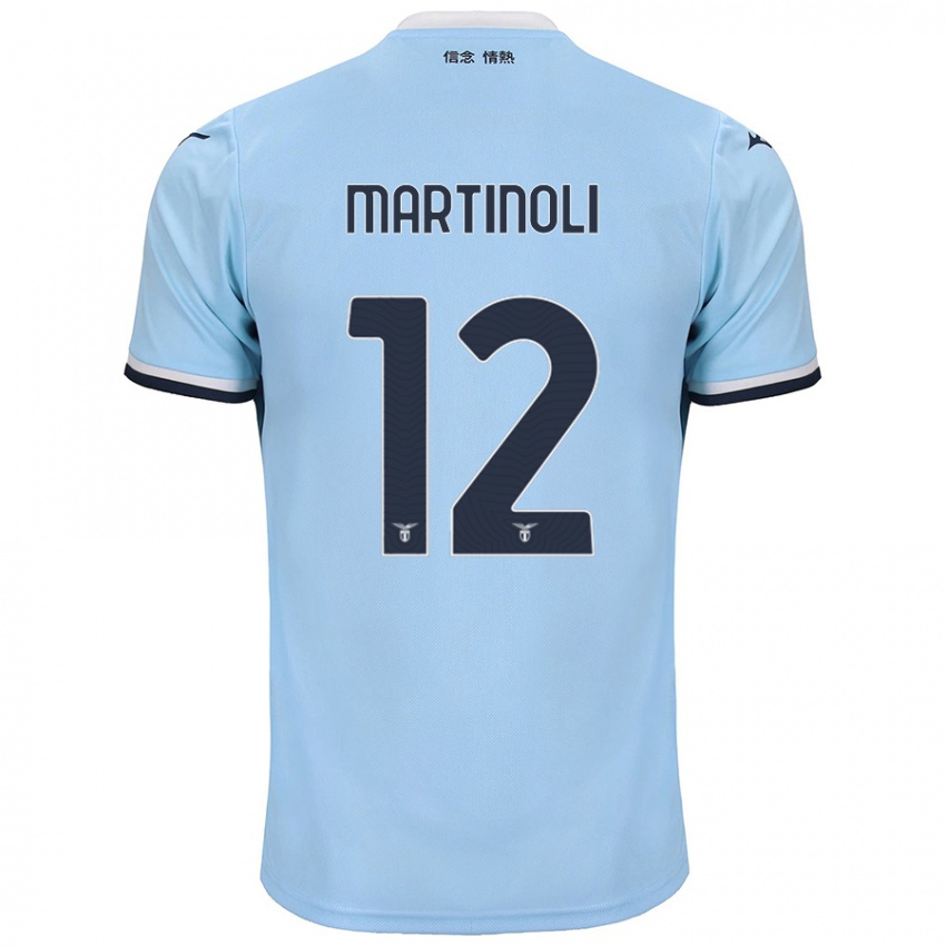 Niño Camiseta Elettra Martinoli #12 Azul 1ª Equipación 2024/25 La Camisa Perú