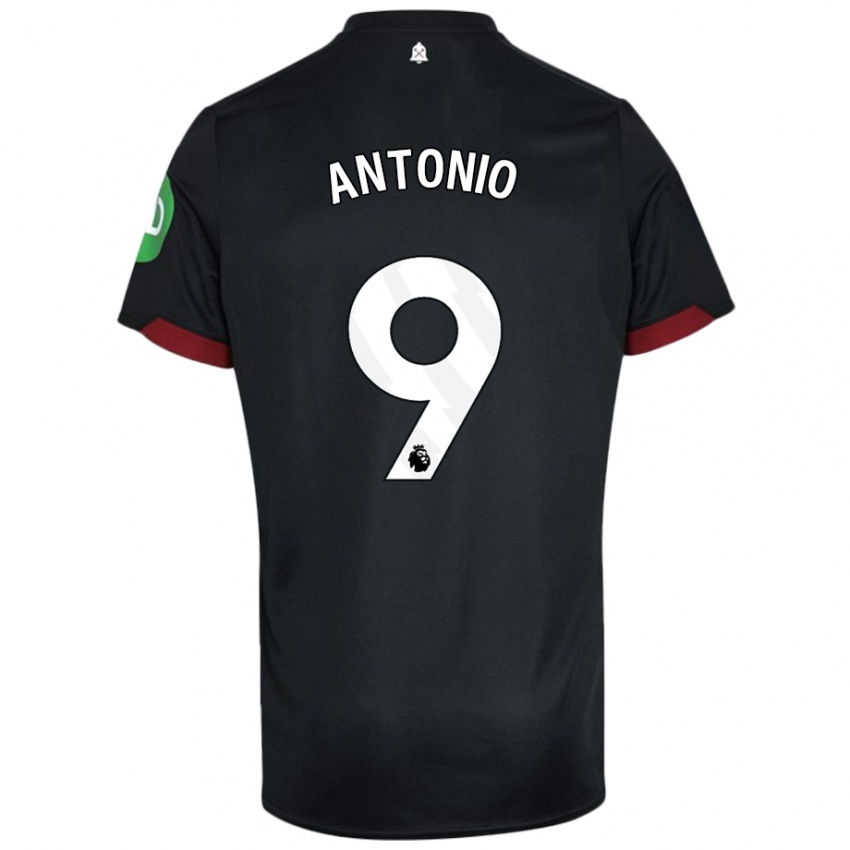 Niño Camiseta Michail Antonio #9 Negro Blanco 2ª Equipación 2024/25 La Camisa Perú