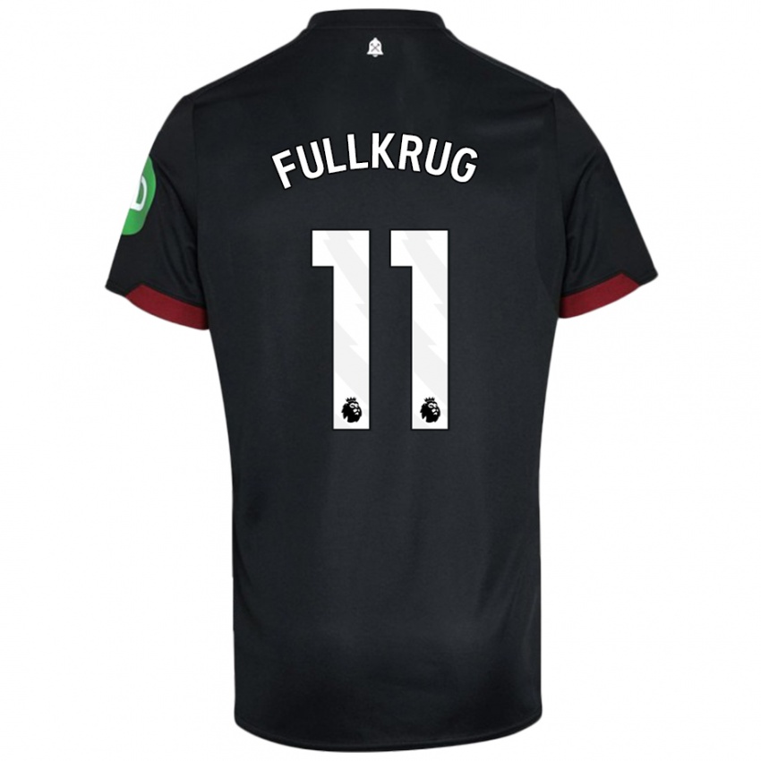 Niño Camiseta Niclas Füllkrug #11 Negro Blanco 2ª Equipación 2024/25 La Camisa Perú