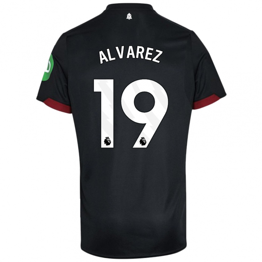 Niño Camiseta Edson Alvarez #19 Negro Blanco 2ª Equipación 2024/25 La Camisa Perú