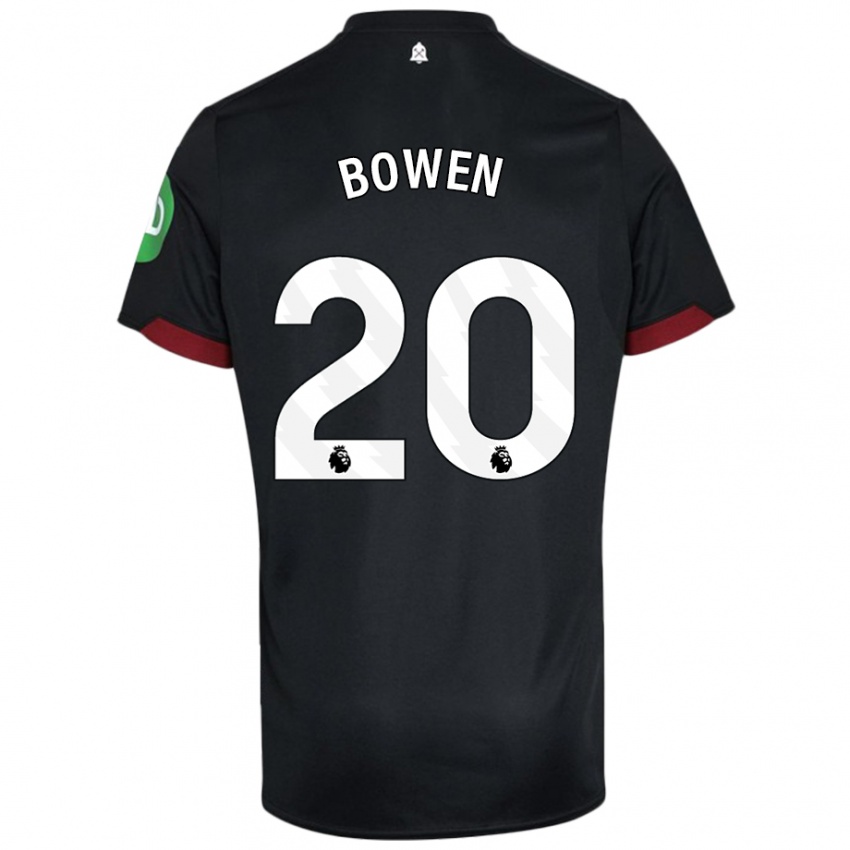 Niño Camiseta Jarrod Bowen #20 Negro Blanco 2ª Equipación 2024/25 La Camisa Perú