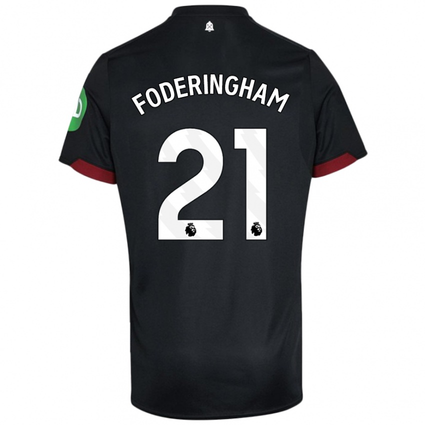 Niño Camiseta Wes Foderingham #21 Negro Blanco 2ª Equipación 2024/25 La Camisa Perú