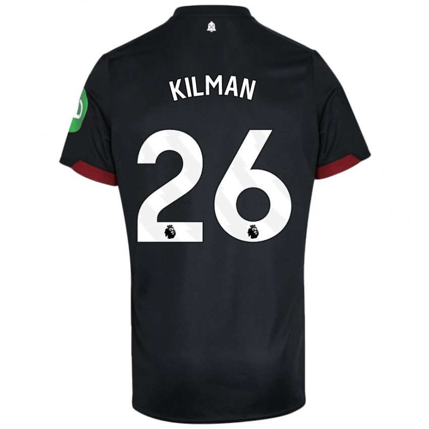 Niño Camiseta Max Kilman #26 Negro Blanco 2ª Equipación 2024/25 La Camisa Perú