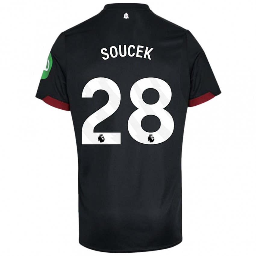 Niño Camiseta Tomas Soucek #28 Negro Blanco 2ª Equipación 2024/25 La Camisa Perú