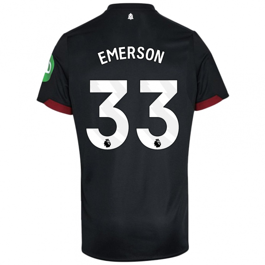 Niño Camiseta Emerson Palmieri #33 Negro Blanco 2ª Equipación 2024/25 La Camisa Perú