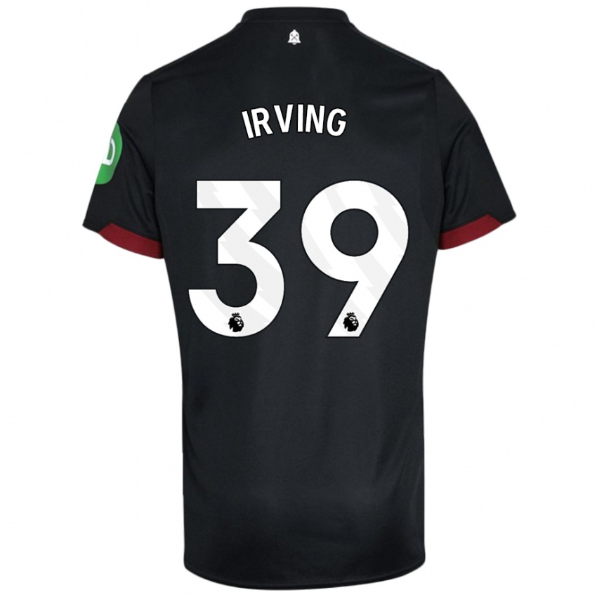 Niño Camiseta Andy Irving #39 Negro Blanco 2ª Equipación 2024/25 La Camisa Perú