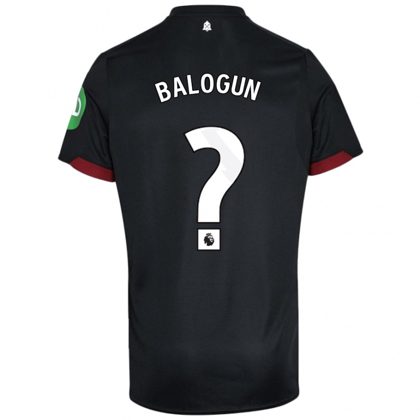 Niño Camiseta Majid Balogun #0 Negro Blanco 2ª Equipación 2024/25 La Camisa Perú