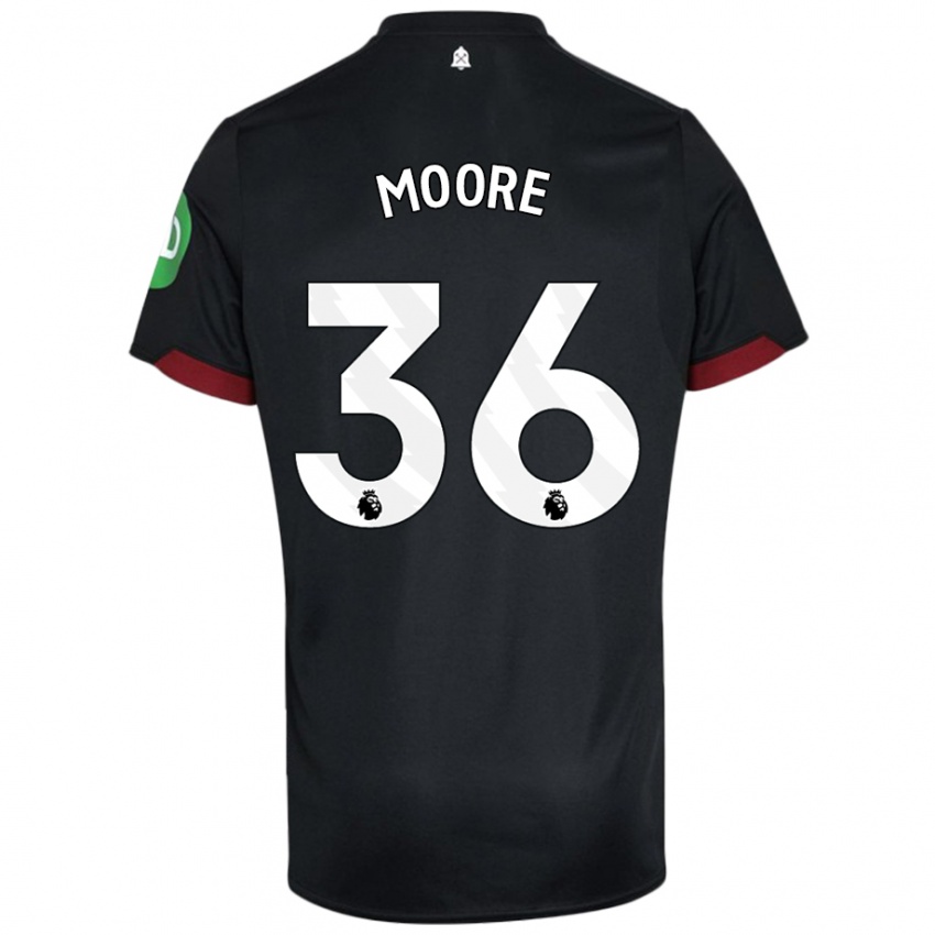 Niño Camiseta Sean Moore #36 Negro Blanco 2ª Equipación 2024/25 La Camisa Perú