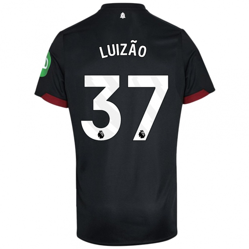 Niño Camiseta Luizão #37 Negro Blanco 2ª Equipación 2024/25 La Camisa Perú