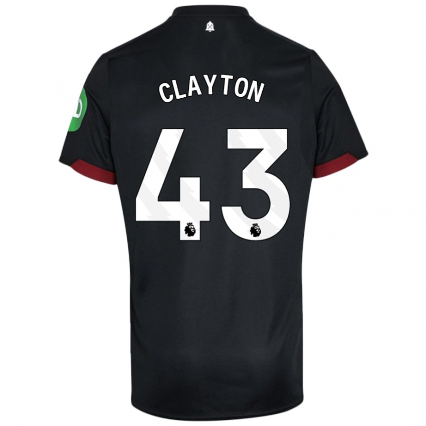 Niño Camiseta Regan Clayton #43 Negro Blanco 2ª Equipación 2024/25 La Camisa Perú