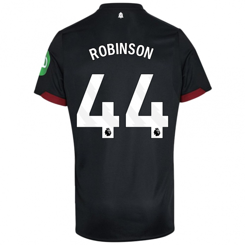 Niño Camiseta Junior Robinson #44 Negro Blanco 2ª Equipación 2024/25 La Camisa Perú