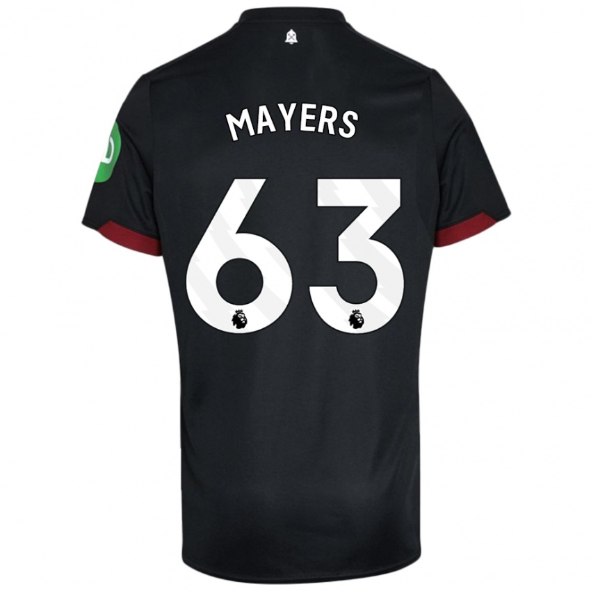 Niño Camiseta Ezra Mayers #63 Negro Blanco 2ª Equipación 2024/25 La Camisa Perú