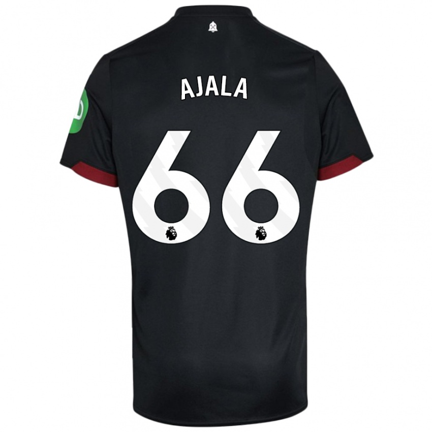 Niño Camiseta Joshua Ajala #66 Negro Blanco 2ª Equipación 2024/25 La Camisa Perú