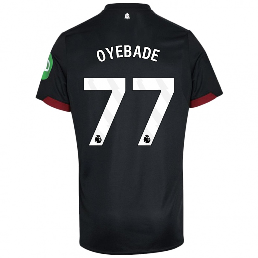 Niño Camiseta Rayan Oyebade #77 Negro Blanco 2ª Equipación 2024/25 La Camisa Perú