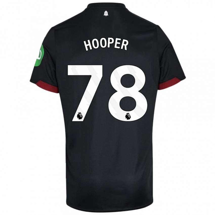 Niño Camiseta Finley Hooper #78 Negro Blanco 2ª Equipación 2024/25 La Camisa Perú