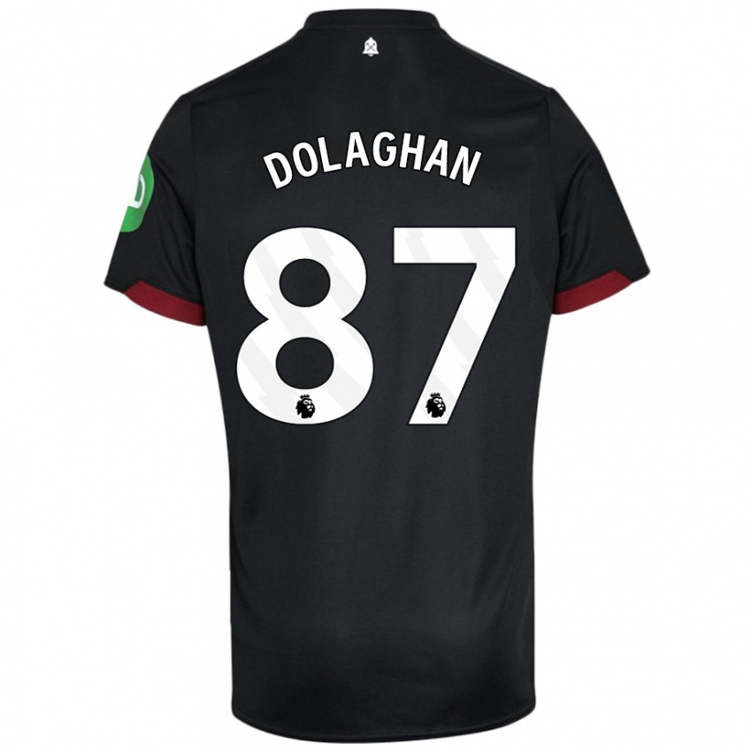 Niño Camiseta Brad Dolaghan #87 Negro Blanco 2ª Equipación 2024/25 La Camisa Perú