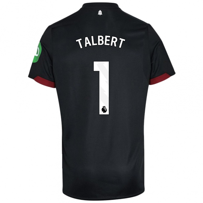 Niño Camiseta Katelin Talbert #1 Negro Blanco 2ª Equipación 2024/25 La Camisa Perú