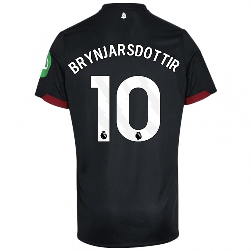 Niño Camiseta Dagný Brynjarsdóttir #10 Negro Blanco 2ª Equipación 2024/25 La Camisa Perú